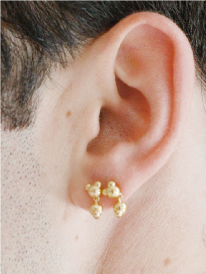 Gold Mimosa Mono Earring